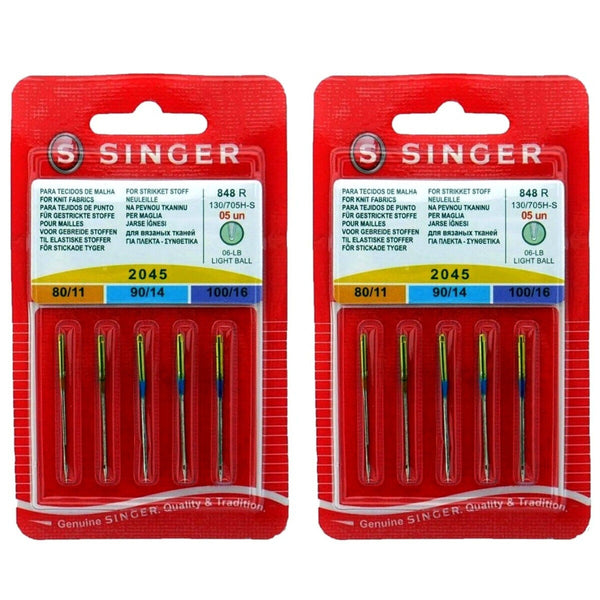 10Pack Singer 2045 Assorted Size Stretch Fabric Home Sewing Machine N