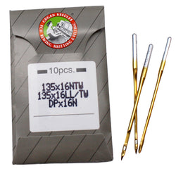 10 Organ 135X16 DPX16N - LL-Point Titanium Industrial Sewing Machine Needles