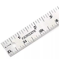 Fairgate 12" Standard Aluminum English Ruler 20-112