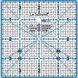Le Summit 4" x 4" Clear Sewing Quilting Rulers, 4-Inch Square, Grid