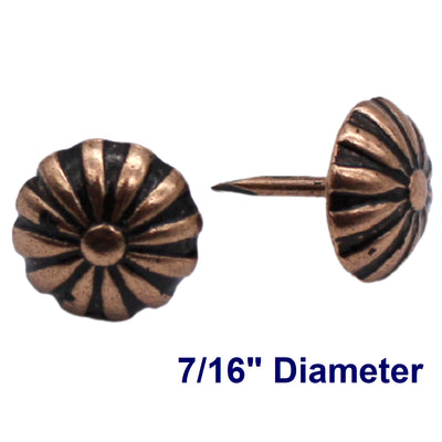 C.S. Osborne 1000 Pcs Daisy Old Copper Lacquer Rolled Nails #7001-OCLR Tacks