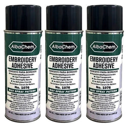 3 Pack AlbaChem 1076 Embroidery Adhesive Spray 10 oz. Spray Cans