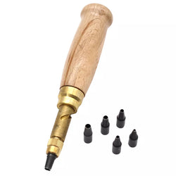 Screw Punch with 6 Punch Tip Sizes - Leather Hole Puncher