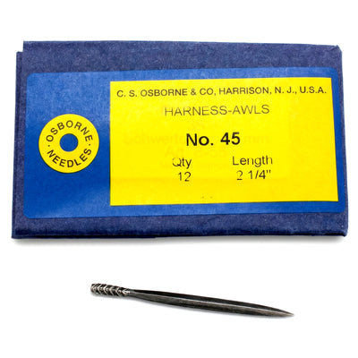 12 Pk. CS Osborne No. 45 Harness Awls, 2-1/4" Long