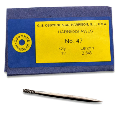 12 Pk. CS Osborne No. 47 Harness Awls, 2-5/8" Long