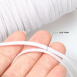 1/4" Flat Braided Sewing Elastic Band - White, 200 Yards/Roll
