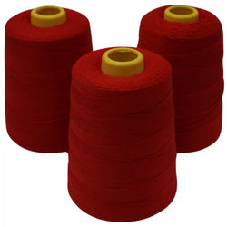 3 Cones Red Portable Hand Held Bag Closer Machine Thread - 8 Oz. Cones
