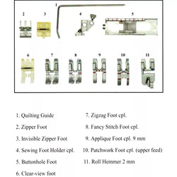 11 Pcs. Snap On Presser Foot Set for Pfaff Domestic Sewing Machine