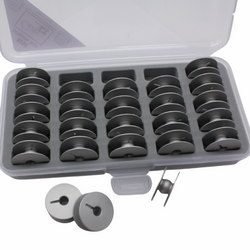 Pack of 25 Durkopp Adler 267, 367, 467 Aluminum Bobbins With Storage Case