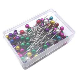 100 Pcs Assorted Color 1-1/2" Standard Ball Head Pins - Extra Fine Shaft