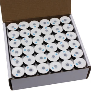 144 Black/White Prewound M Style Bobbins Thread Size 69 Nylon Tex-70