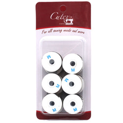 12 Style M 69 Nylon Paper-Sided Prewound Bobbins Black/White Tex 70