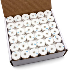 144 Black/White Prewound U Style Bobbins Thread Size 69 Nylon Tex-70