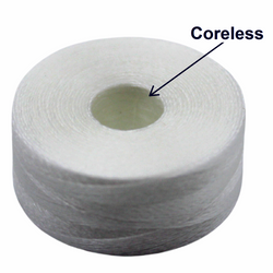 Cutex L-Size Sideless & Coreless White Prewound Embroidery Bobbins - 144/Pk