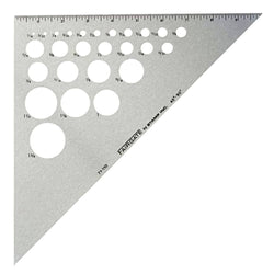 Fairgate 10" 45/90 Aluminum Triangle Rule With 26 Circles 71-110