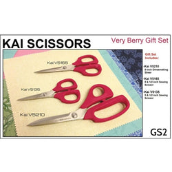KAI GS2 Very Berry 5000 Series 3 Piece Sewing Scissors Set