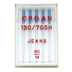 Pack of 5 Organ 130/705H-J Jean Needles for Home Sewing Machine