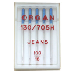 Pack of 5 Organ 130/705H-J Jean Needles for Home Sewing Machine