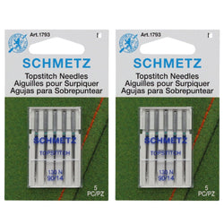 10 Schmetz 1793 Topstitch Needles Size 90/14 - Home Sewing Machine Needles