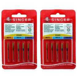 10-Pack Singer 2045 Assorted Size Stretch Fabric Home Sewing Machine Needles