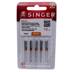 Pack of 10 Singer 2022 (ELX705) Needles for Home Overlock Sewing Machines