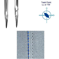 20 Singer Needles 135X16 DPX16 Size 22 LL-Point Leather Sewing Machine Needles