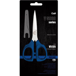 Kai V5135 5-1/2 Inch Blue Handle Embroidery & Sewing Scissors with Safety Cap