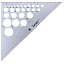 Lance 10" Aluminum 45-45-90 Degrees Template Triangle Ruler