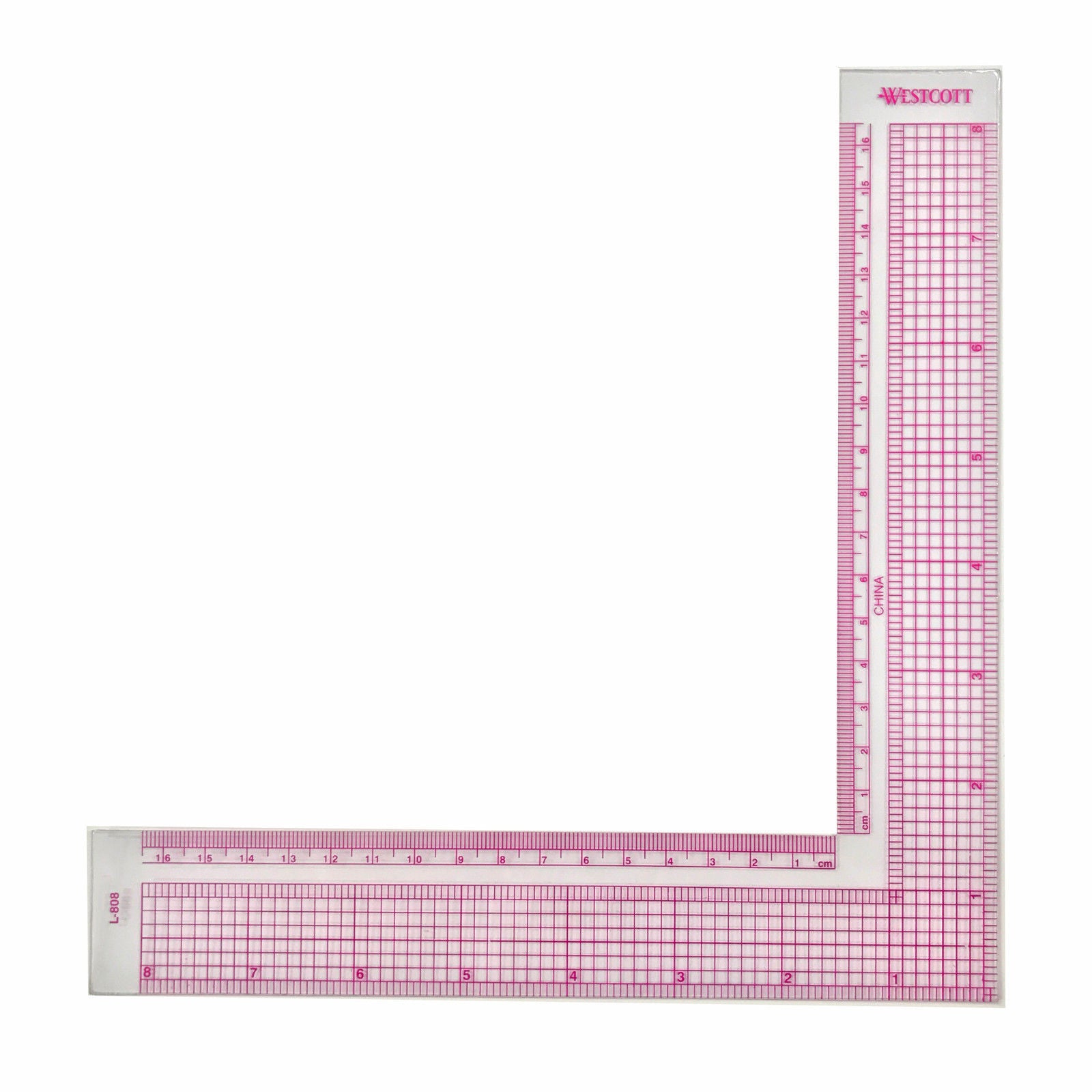 Westcott C-Thru 8-Inches/17cm L-Sqaure Inch/Metric Ruler #L-808 - Cutex ...