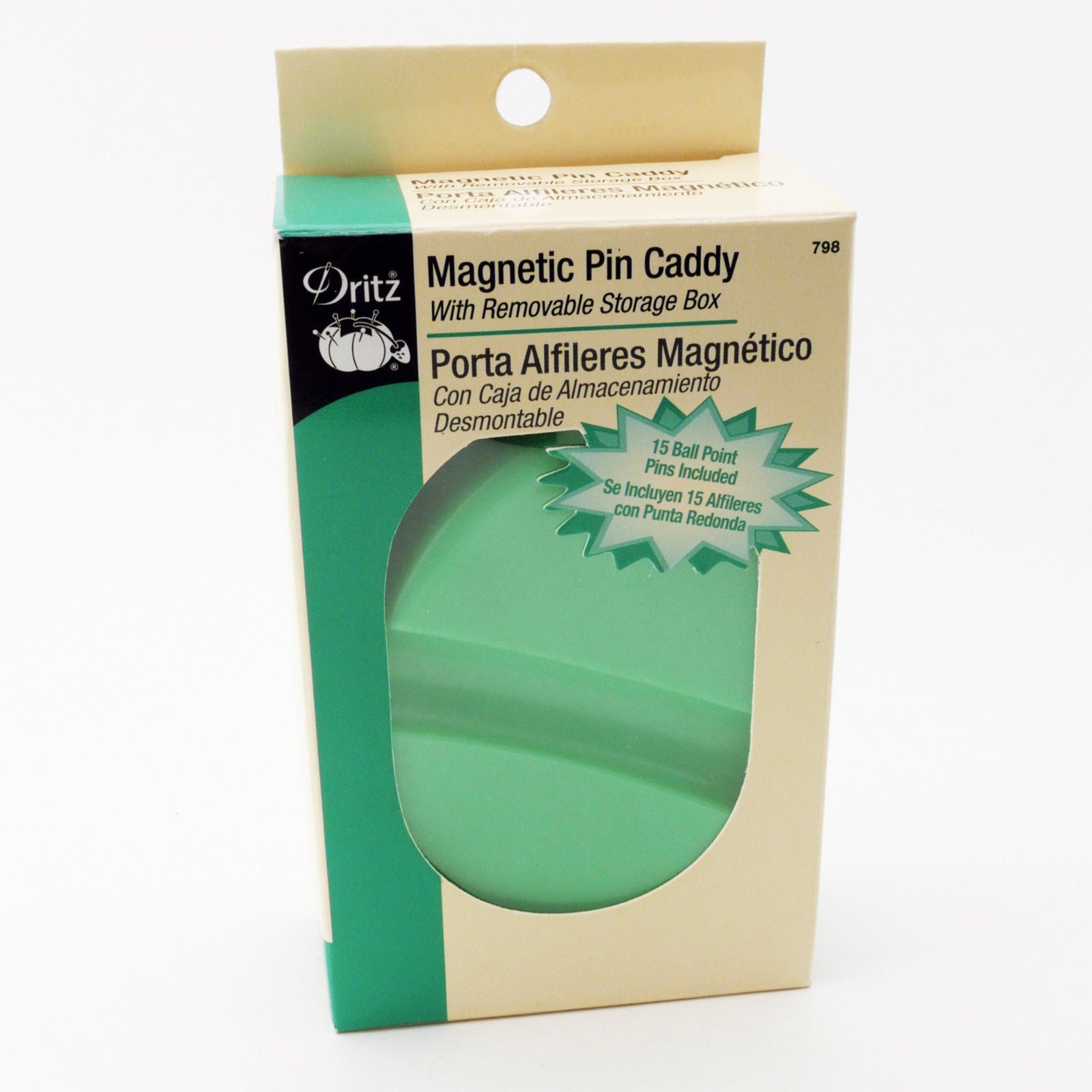 Dritz Pin Caddy With Pins & Removable Storage Box Cutex Sewing Supplies