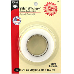 Dritz Stitch Witchery Fusible Bonding Web-Ultra Light  5-8" x 20yd #D226