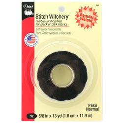 Dritz Stitch Witchery Fusible Bonding Web-Black Regular Weight 5-8" x 13yd #D240