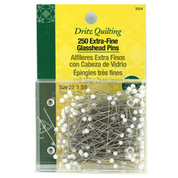 Dritz Quilting 250 Extra-Fine Glass head Pins Size 22, 1 3-8" #3004