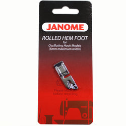 Janome Rolled Hem Foot  #200128001 For Oscillating Hook Models(5mm Max Width)