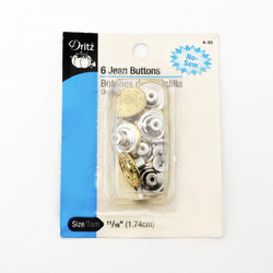 Dritz Bachelor Jean Buttons Gilt, 11/16" - 6-Pk.