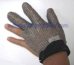 Stainless Steel Metal Mesh Safety Glove - 3 Finger