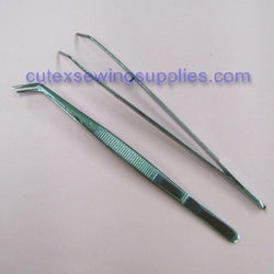 Deluxe 6" Bent Tweezers (Set of 2)