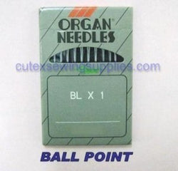 10 ORGAN Ball-Point BLX1 Round Shank Serger Needles