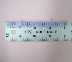 CUFF WIDTH RULER 12" X 1-1/4" ALUMINUM CUFF-WIDE RULER