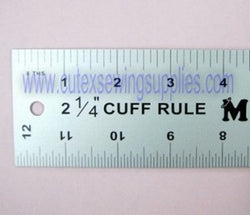 CUFF WIDTH RULER 12" X 2-1/4" ALUMINUM CUFF-WIDE RULER