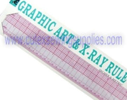 18" English/Metric Transparent Plastic Designer Graphic Ruler
