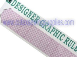 18" X 2" Transparent Flexible Plastic Designer Graphic Ruler