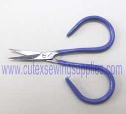 Curved Blade Adjustable Finger Ring Applique Scissors 3-1/2" Length