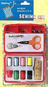 Compact Size Sewing Kit - Buttons, Pins, Fasteners, Needles, Scissors, Thread