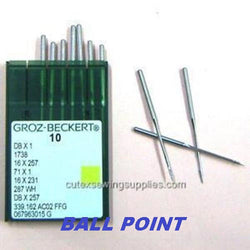 10 Groz Beckert Ball-Point DBX1 16X231 16X257 1738 Sewing Machine Needles