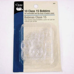 Dritz Class 15 Plastic Sewing Machine Bobbins - Pack of 10
