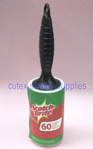 3M Scotch-Brite 60 Sheet Lint Remover Roller With Handle - 12 Rolls - 12 Handles