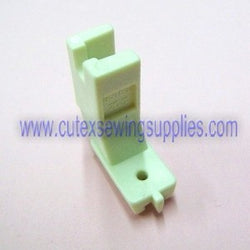 WHITE INVISIBLE ZIPPER FOOT WITH FRONT GUIDE FOR INDUSTRIAL SEWING MACHINES