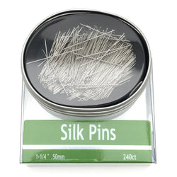 Nifty Notions Extra Fine Silk Pins 1-1-4" long .50 mm thick, 240 Count