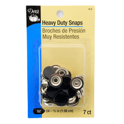 Dritz Heavy Duty Snaps Black - Size 24, 5-8 Inch, 7 Sets-Package 5-3